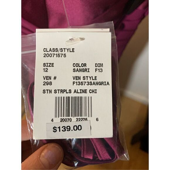 Davids bridal bridesmaid dress/made of honor/mother of the bride color sangaria - Picture 3 of 6